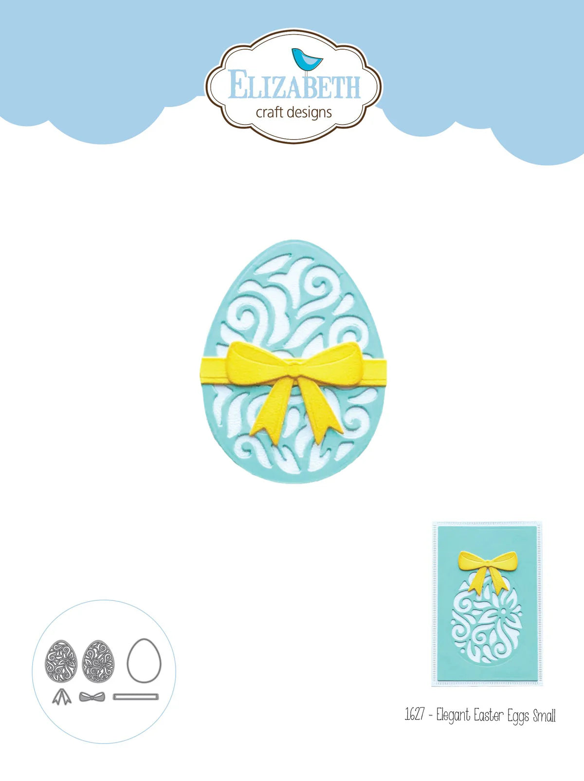 Elizabeth Craft Designs Elegant Easter Eggs Small Metal Die Set